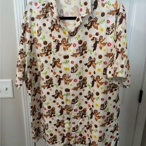 Men's Disney Chip and Dale Cartoon Print Shirt - Multicolor